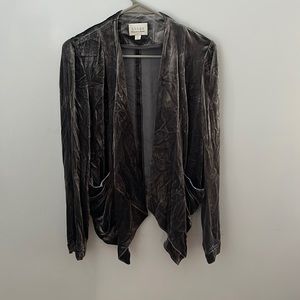 Hinge velvet asymmetrical jacket